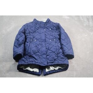 Nautica Coat Girls 7 Blue Quilted Fleece Lined Insulated Winter Jacket Warm